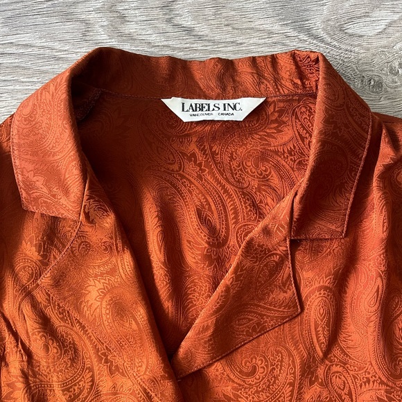 Vintage rusty orange oversized blouse - Picture 2 of 6